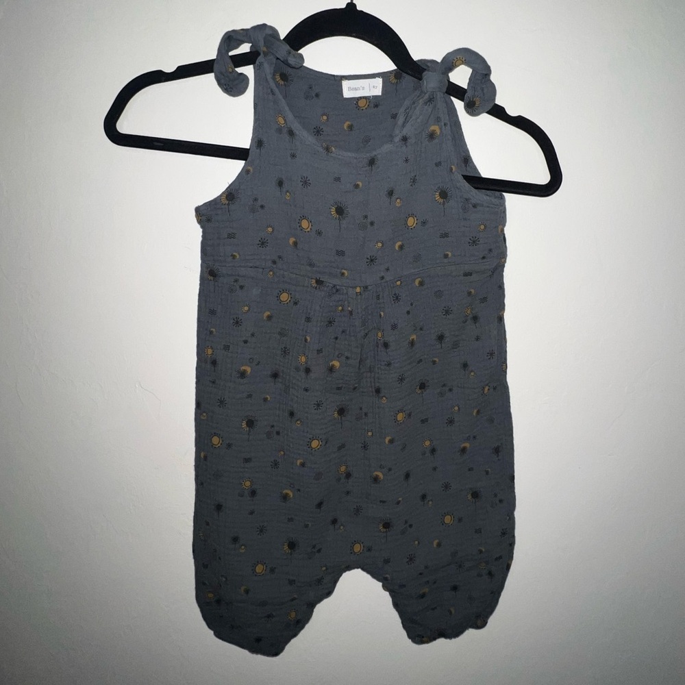 Baby Bean's Gray‎ Sleeveless Romper with Sun Design 4 100% organic cotton